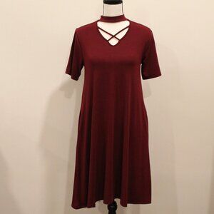 Zenana Premium Burundy/Wine Dress Size M